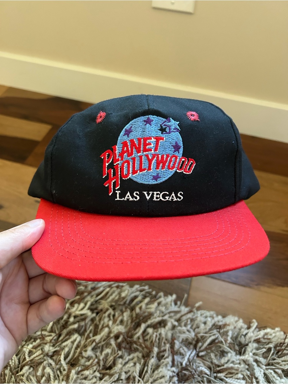 Vintage Planet Hollywood Las Vegas Hat Black and Red Adjustable